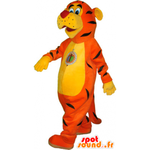 Mascot realistisk tiger oransje, gul og svart - MASFR032567 - Tiger Maskoter