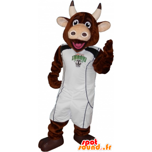 Mascotte mucca marrone con un abito sportivo - MASFR032570 - Mascotte sport