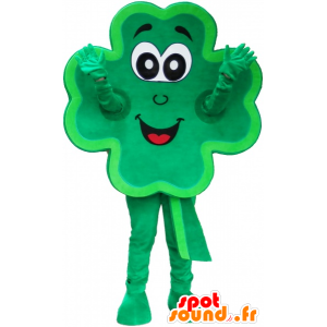 Trevo mascote de 4 folhas verdes sorridentes - MASFR032571 - plantas mascotes