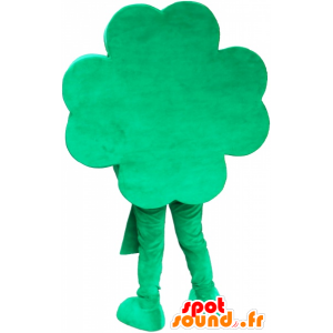 Clover mascot to 4 green leaves smiling - MASFR032571 - Mascots of plants