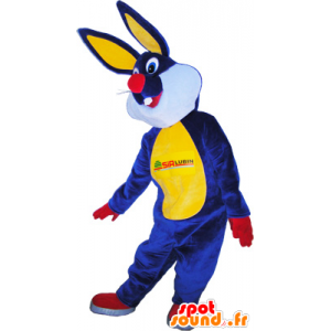 Plüsch Kaninchen Maskottchen blau und gelb - MASFR032575 - Hase Maskottchen