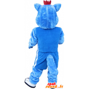 Blaue und weiße Hund Maskottchen. blau Tier Maskottchen - MASFR032576 - Hund-Maskottchen