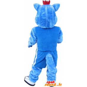 Blue and white dog mascot. blue animal mascot - MASFR032576 - Dog mascots