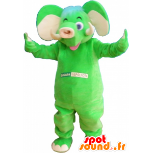 Grüne Elefanten Maskottchen schrill - MASFR032577 - Elefant-Maskottchen