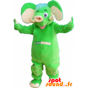 Μασκότ φανταχτερός πράσινο ελέφαντα - MASFR032577 - Ελέφαντας μασκότ