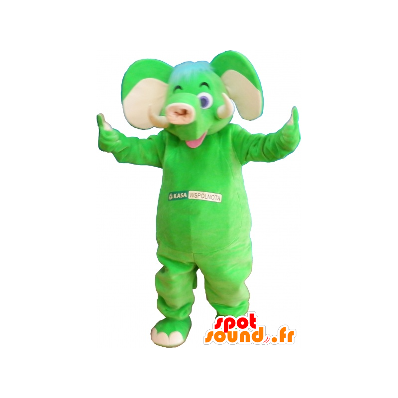 Elefante mascota verde llamativo - MASFR032577 - Mascotas de elefante