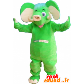 Elefante mascote verde chamativo - MASFR032577 - Elephant Mascot