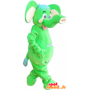 Grüne Elefanten Maskottchen schrill - MASFR032577 - Elefant-Maskottchen