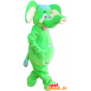 Mascotte d'éléphant vert flashy - MASFR032577 - Mascottes Elephant