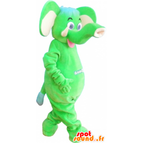 Green elephant mascot flashy - MASFR032577 - Elephant mascots