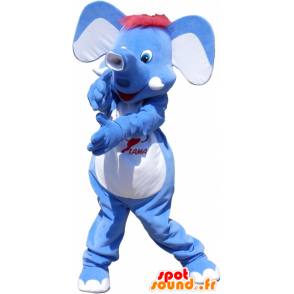 Blue Elephant maskotti punaiset hiukset - MASFR032578 - Elephant Mascot