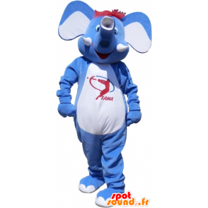 Blauen Elefanten Maskottchen mit roten Haaren - MASFR032578 - Elefant-Maskottchen