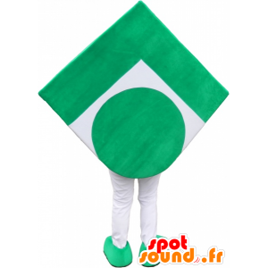 Grüne und weiße Quadrat Maskottchen Spaß aussehen - MASFR032580 - Maskottchen von Objekten