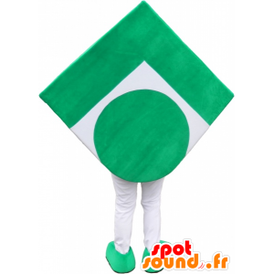 Groene en witte vierkante mascotte om plezier te kijken - MASFR032580 - mascottes objecten