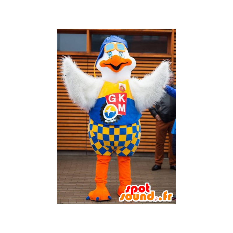 Mascot gull, bird colored aviator - MASFR032581 - Mascots of the ocean