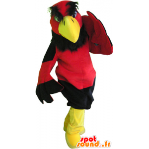 Mascotte Aquila rosso e giallo con pantaloncini neri - MASFR032584 - Mascotte degli uccelli