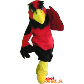 Mascot Eagle rød og gul med sorte shorts - MASFR032584 - Mascot fugler