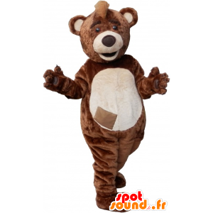 Mascotte d'ours brun et beige en peluche - MASFR032585 - Mascotte d'ours