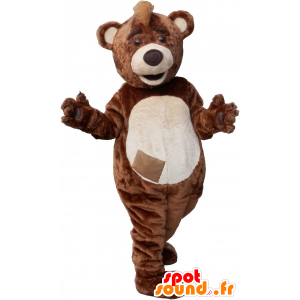 Brun og beige bjørn maskot plys - Spotsound maskot