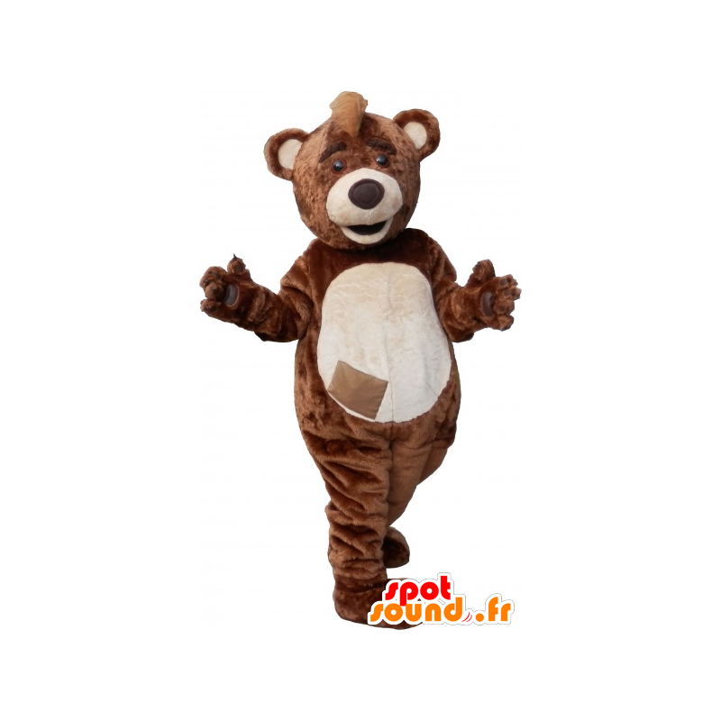 Mascotte d'ours brun et beige en peluche - MASFR032585 - Mascotte d'ours