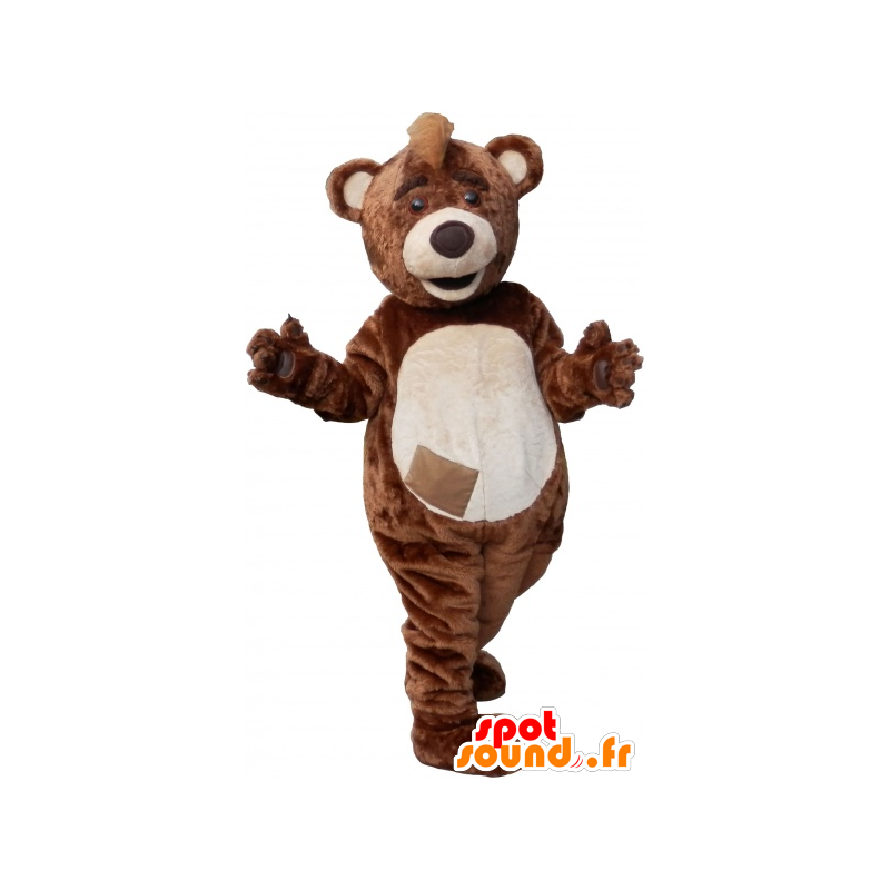 Mascotte spotsound de déguisement ours brun pour adulte