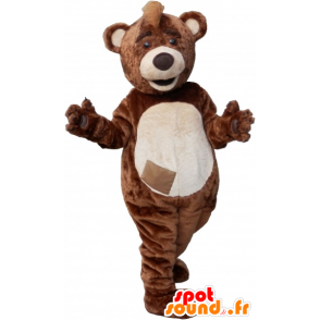 Mascotte d'ours brun et beige en peluche - MASFR032585 - Mascotte d'ours