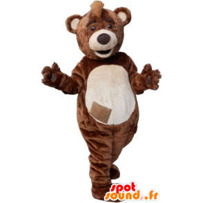 Brun och beige björnmaskot plysch - Spotsound maskot