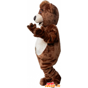 Mascotte d'ours brun et beige en peluche - MASFR032585 - Mascotte d'ours