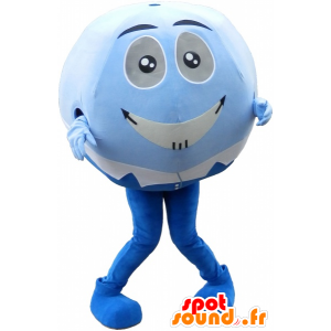 Azul mascote e uma bola branca. cabeça redonda Mascot - MASFR032587 - mascote esportes