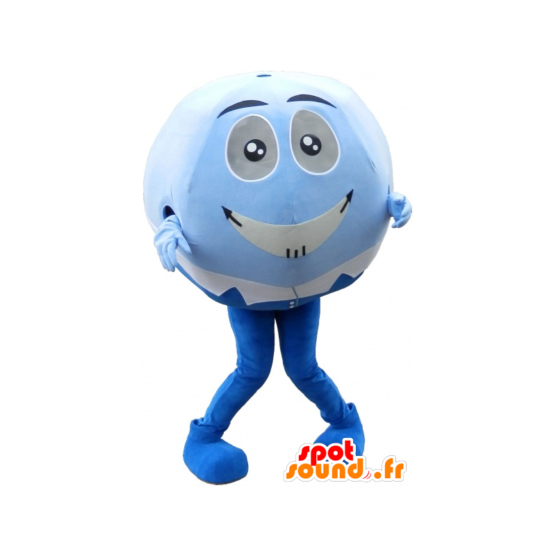 Azul de la mascota y la bola blanca. La mascota de cabeza redonda - MASFR032587 - Mascota de deportes