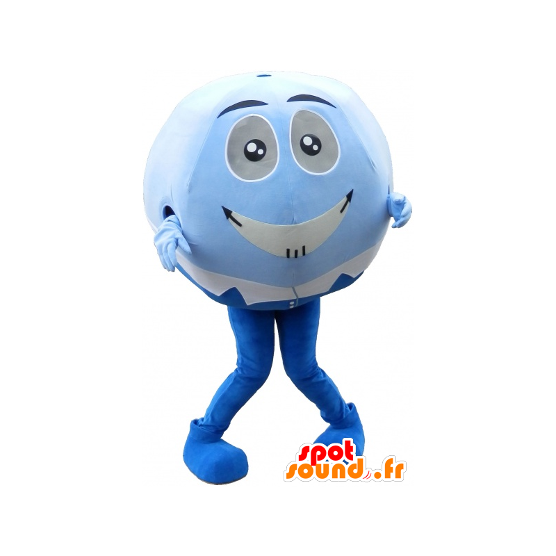 Mascotte de balle bleue et blanche. Mascotte tête ronde - MASFR032587 - Mascotte sportives