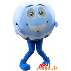 Azul de la mascota y la bola blanca. La mascota de cabeza redonda - MASFR032587 - Mascota de deportes