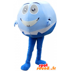 Azul de la mascota y la bola blanca. La mascota de cabeza redonda - MASFR032587 - Mascota de deportes