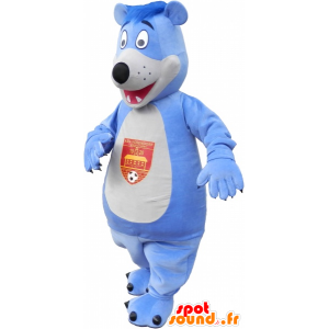 Azul y blanco de la mascota de peluche - MASFR032588 - Oso mascota