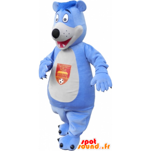 Mascotte de nounours bleu et blanc - MASFR032588 - Mascotte d'ours