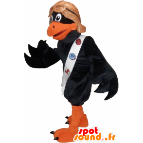 Mascotte de goéland avec casque d'aviateur, oiseau géant - MASFR032589 - Mascottes de l'océan