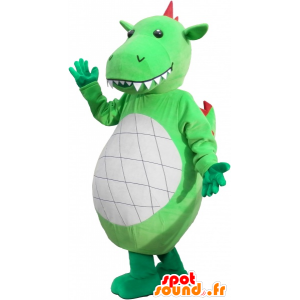 Mascotte de dinosaure vert géant et impressionnant - MASFR032590 - Mascottes Dinosaure