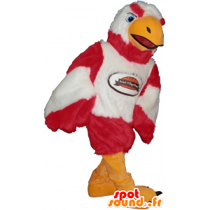 Mascotte d'aigle rouge blanc et orange impressionnant - MASFR032591 - Mascotte d'oiseaux