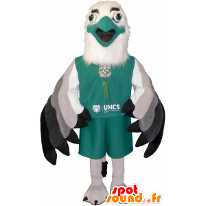 Mascot white and green sphinx in sportswear - MASFR032593 - Sports mascot