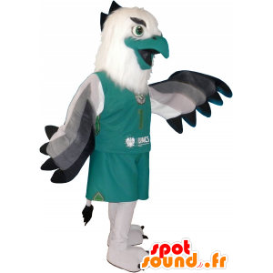 Mascot sfinge bianco e verde in abbigliamento sportivo - MASFR032593 - Mascotte sport