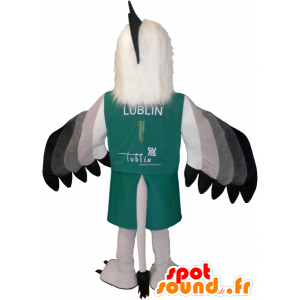 Mascot weiße und grüne Sphinx in der Sportkleidung - MASFR032593 - Sport-Maskottchen