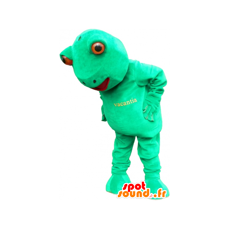 Mascot groene kikker, reus en plezier - MASFR032596 - Kikker Mascot