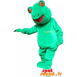 Mascotte verde rana, gigante e divertimento - MASFR032596 - Rana mascotte