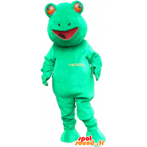 Mascot groene kikker, reus en plezier - MASFR032596 - Kikker Mascot