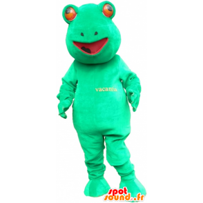Mascotte verde rana, gigante e divertimento - MASFR032596 - Rana mascotte