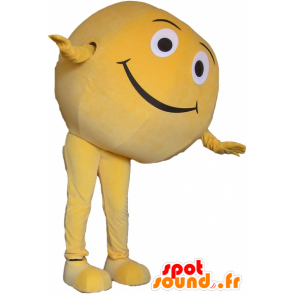 Mascotte de boule jaune géante. Mascotte ronde - MASFR032597 - Mascottes d'objets