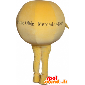 Mascot gigante palla gialla. mascotte rotonda - MASFR032597 - Mascotte di oggetti