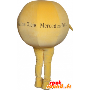 Mascot bola amarela gigante. mascote rodada - MASFR032597 - objetos mascotes