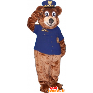 Mascote urso marrom vestido como xerife - MASFR032599 - mascote do urso