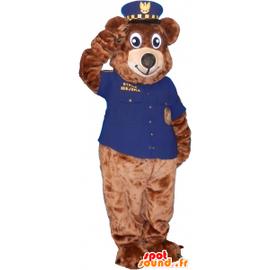 Medvěd hnědý maskot oblečen jako šerif - MASFR032599 - Bear Mascot